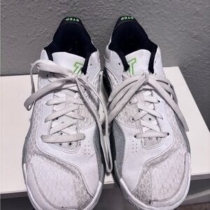 Nike Black and White Sneakers with Green Detail